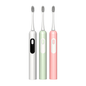 White PAT02 sonic toothbrush with oval brush head and front power button