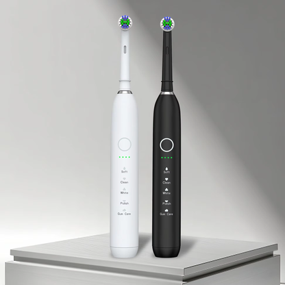 Two Sonic Electric Toothbrush 36,000 VPM | PA5618 models in white and black with mode indicators on display.