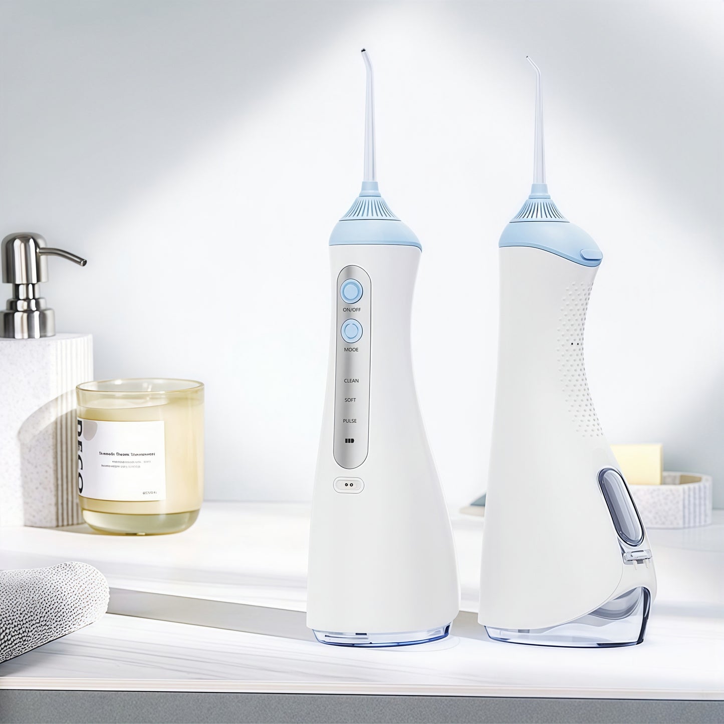 Portable Water Flosser Cordless - 1500PSI, 200ml Tank, USB-C Fast Charge, IPX7, 4 Tips (TSA-Friendly)