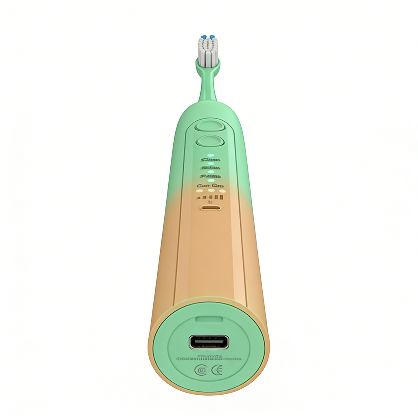 Art-Color Sonic Electric Toothbrush | PA5118 in green and beige with USB charging port and multiple cleaning modes visible