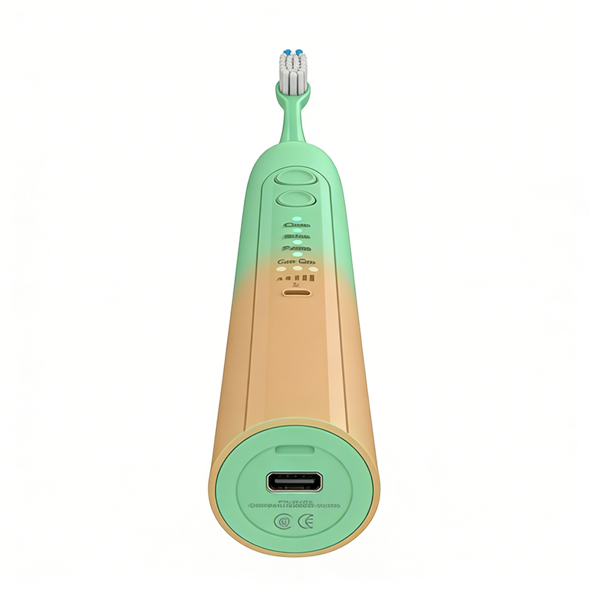 Art-Color Sonic Electric Toothbrush | PA5118 in green and beige with USB charging port and multiple cleaning modes visible