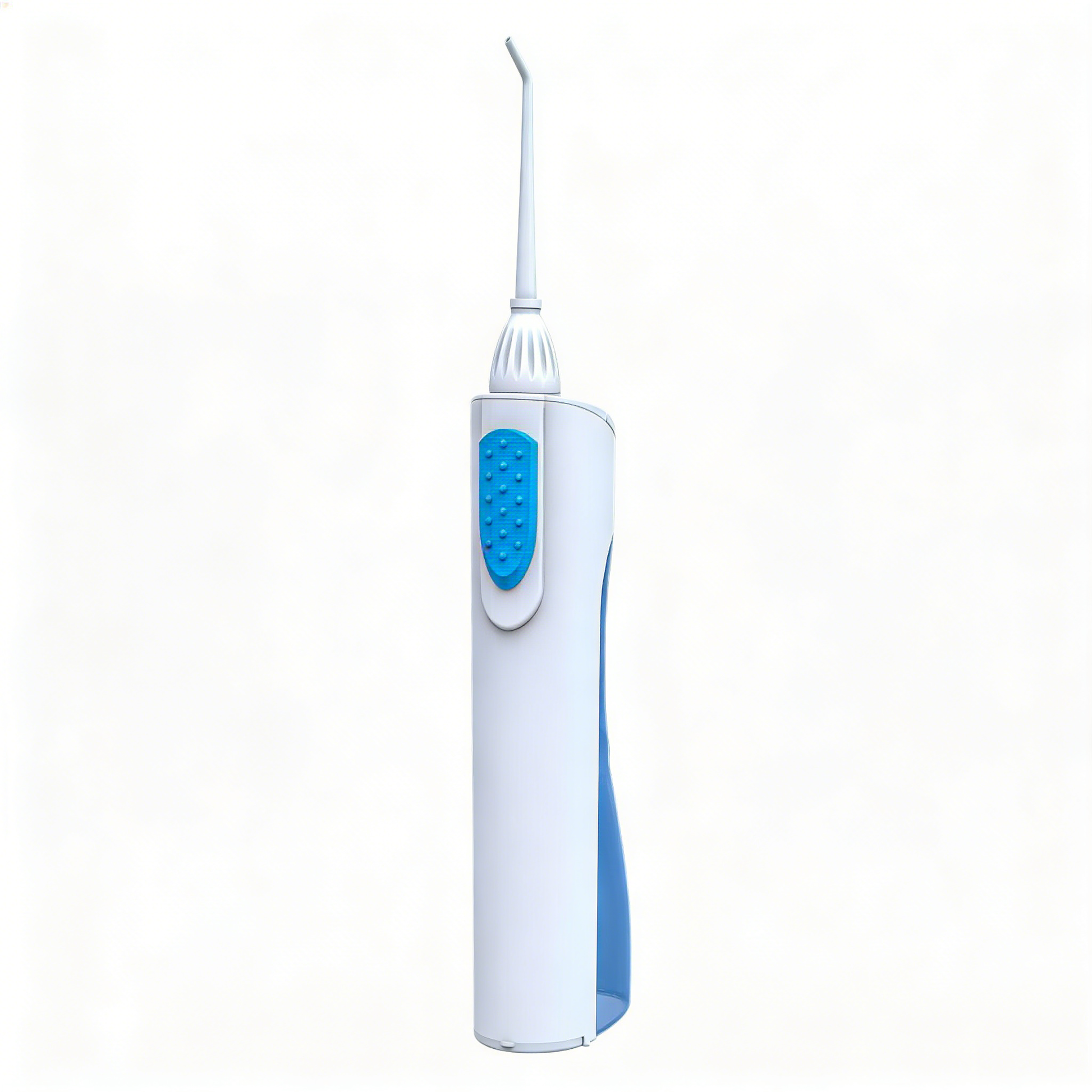 Electric Water Flosser | PA5338 in white and blue with a slim nozzle for efficient oral cleaning.