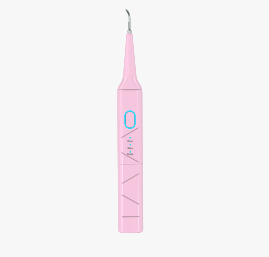 Direct USB-C Electric Dental Cleaner 28,000 VPM | PA6119 in pink with control button and cleaning mode indicators