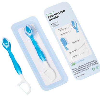 OQPO Disposable Travel Toothbrush – Individually Wrapped Multi-Color