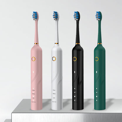 Rotating Electric Toothbrush | PA3618 in pink, white, black, and green colors with soft bristles and mode buttons.