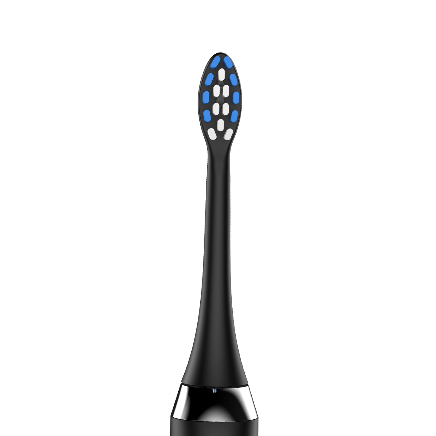 Replacement brush head with blue and white bristles for Sonic Electric Toothbrush 36,000 VPM | PA5618 in black color.