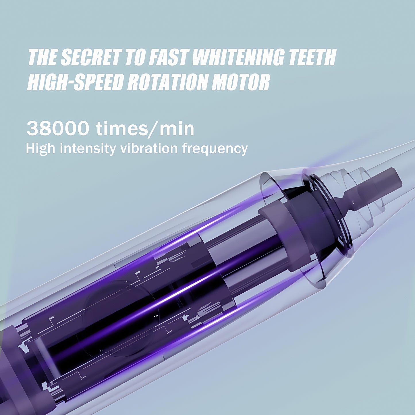 Close-up of the high-speed rotation motor illustrating 38000 times/min vibration in the Sonic Electric Toothbrush 36,000 VPM | PA5618.