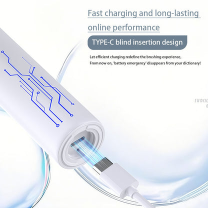 Sonic Oscillating-Sweep Electric Toothbrush 40,000 VPM | PA5718 showing Type-C charging port with fast charging feature.