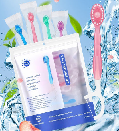 OQPO 5-in-1 Disposable Travel Toothbrush – Color Variants