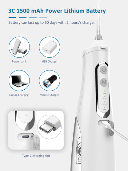 OQPO OEM Water Flosser M209 - 310ml Detachable Water Tank, Two Fill Methods