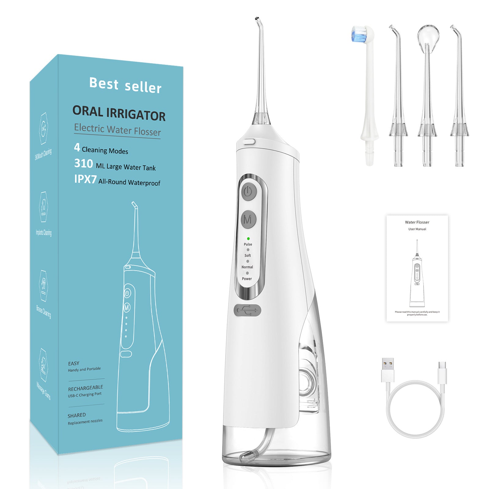 OQPO OEM Water Flosser M209 - IPX7 Waterproof Full Body Washable