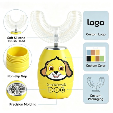 PA-208 U-Shaped Silicone Brush Head - Soft Cleaning for Kids