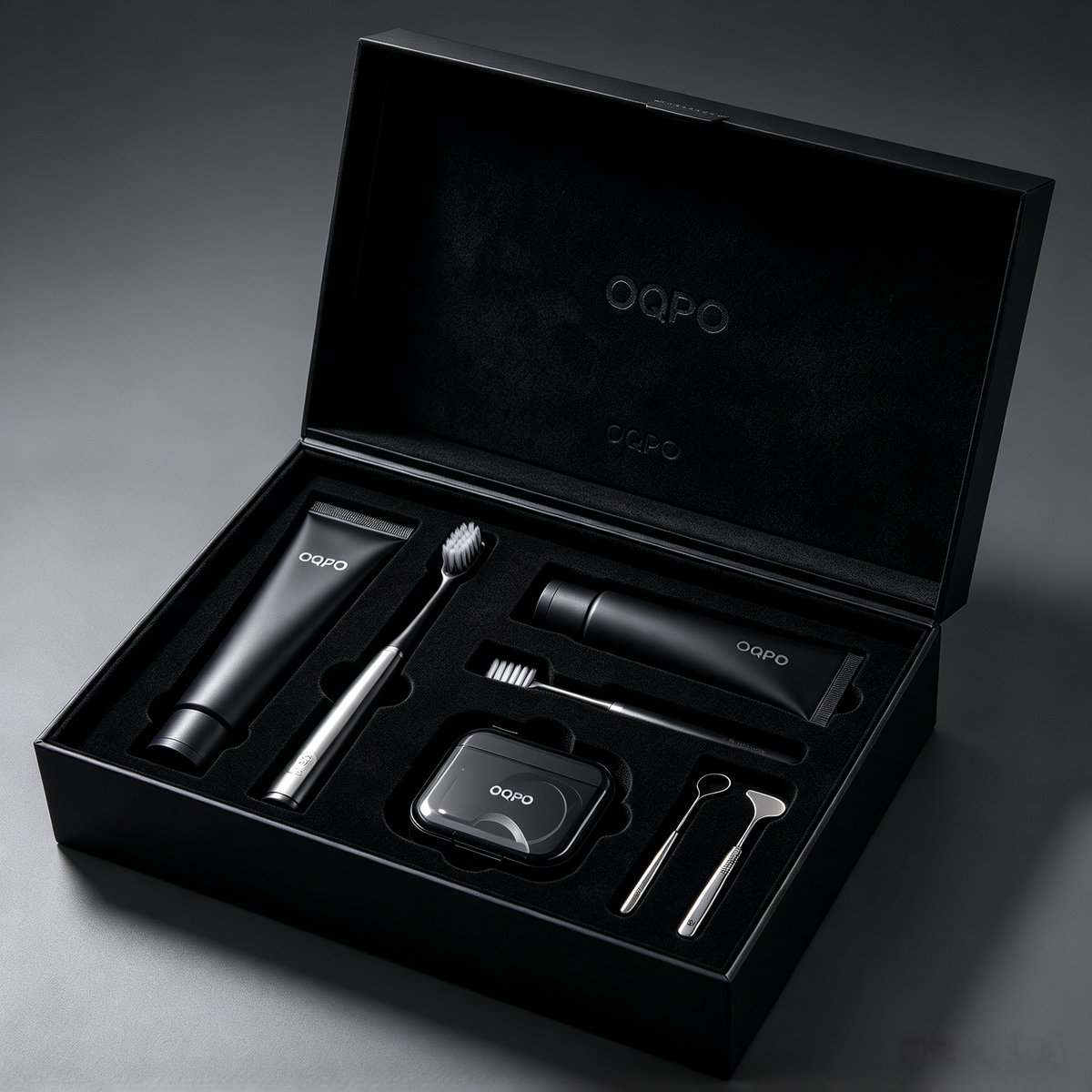 Luxury Manual Toothbrush Gift Set – Midnight Black Edition