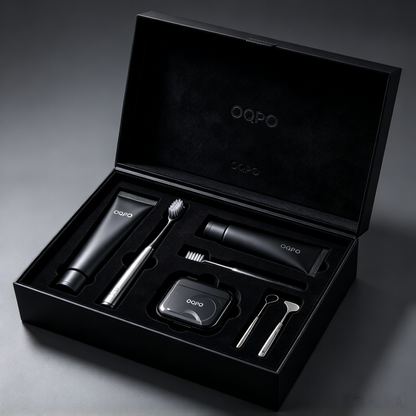 Luxury Manual Toothbrush Gift Set – Midnight Black Edition